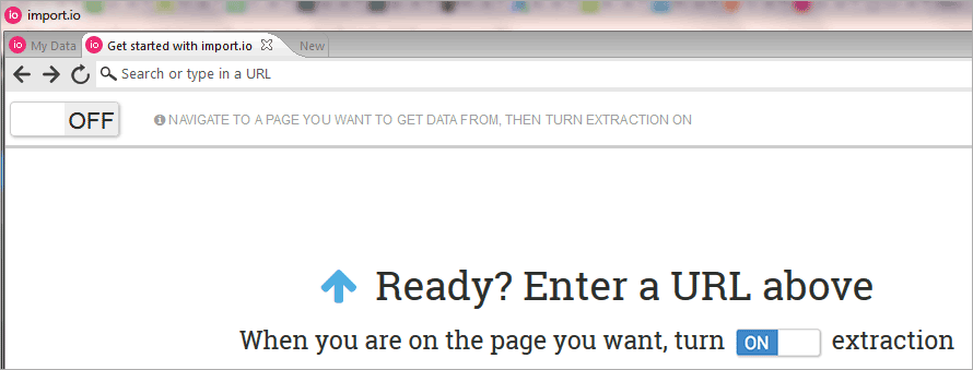 import.io extractor enter URL