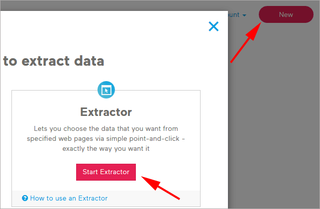 import.io Extractor button