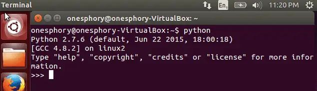 Ubuntu terminal running python